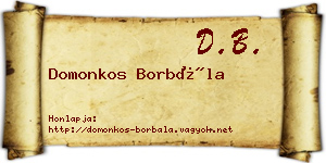 Domonkos Borbála névjegykártya